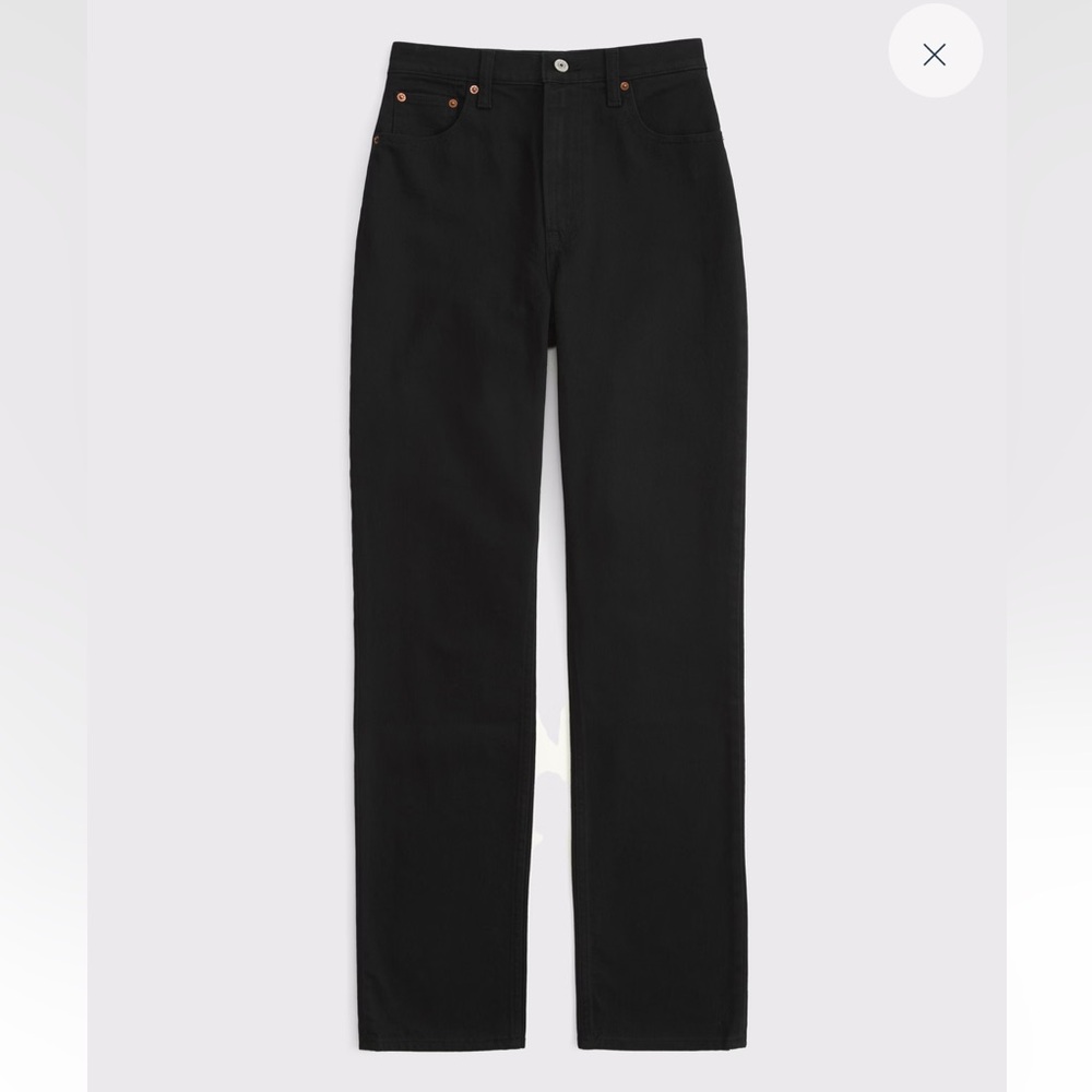 NWT LONG Abercrombie & Fitch Ultra High Rise 90s Straight Jean Black